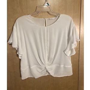 Lush White Cropped Blouse